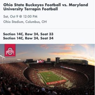 Ohio State University vs Maryland University Football Tickets